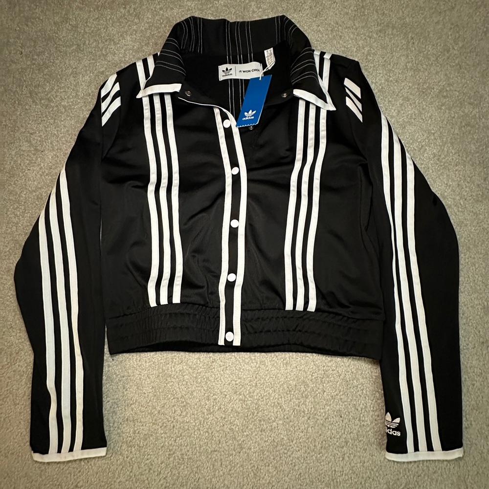 Adidas x Ji Won Choi Track Jacket -Women's Size M-Black with White Stripes